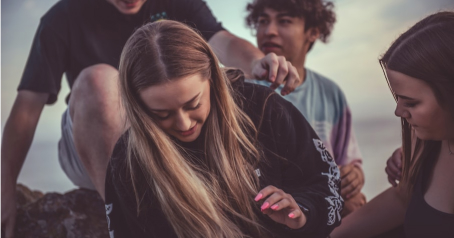 Teenagers playing